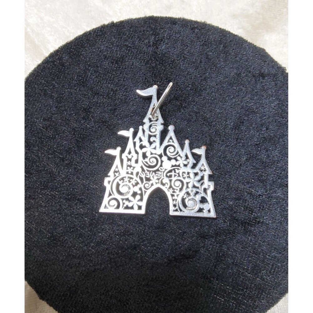 Disneyland Castle Silhouette Metal Keychain Silver Disney Collectible - Picture 5 of 10
